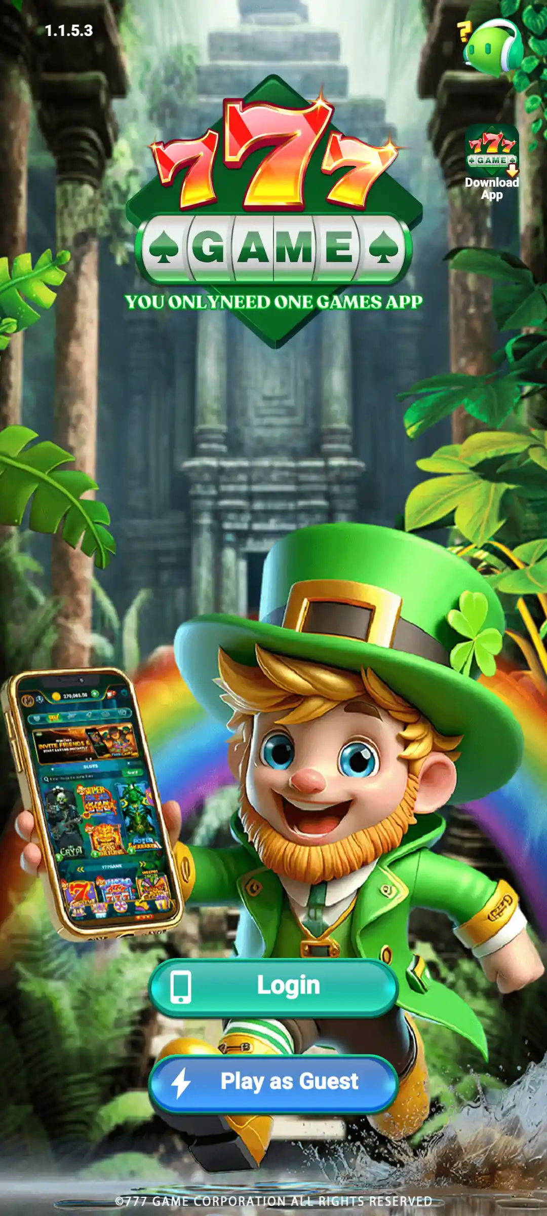 777 Game welcome page