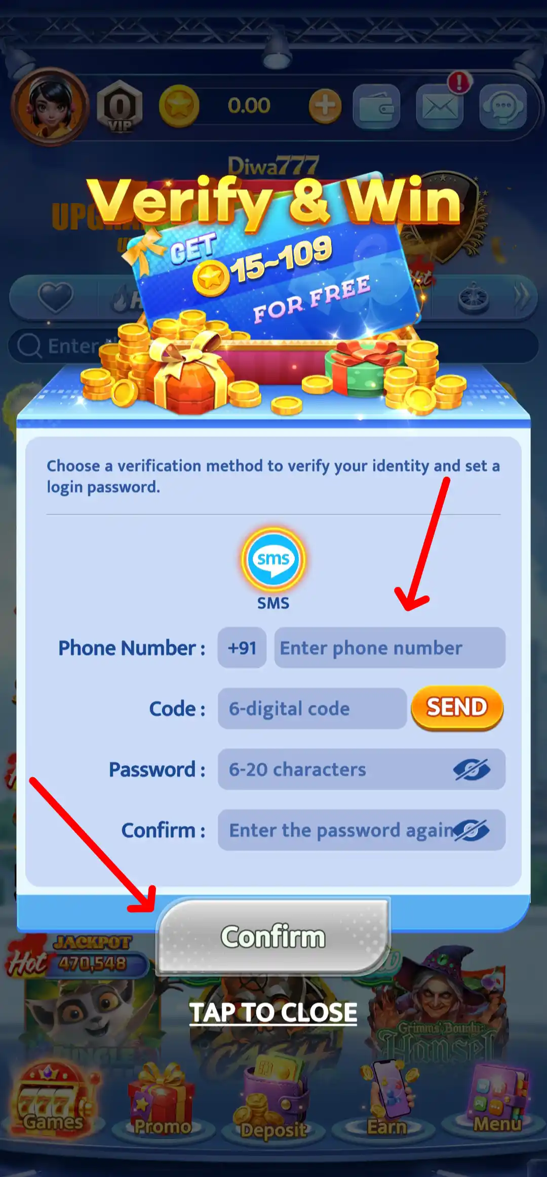 Diwa777 sign up