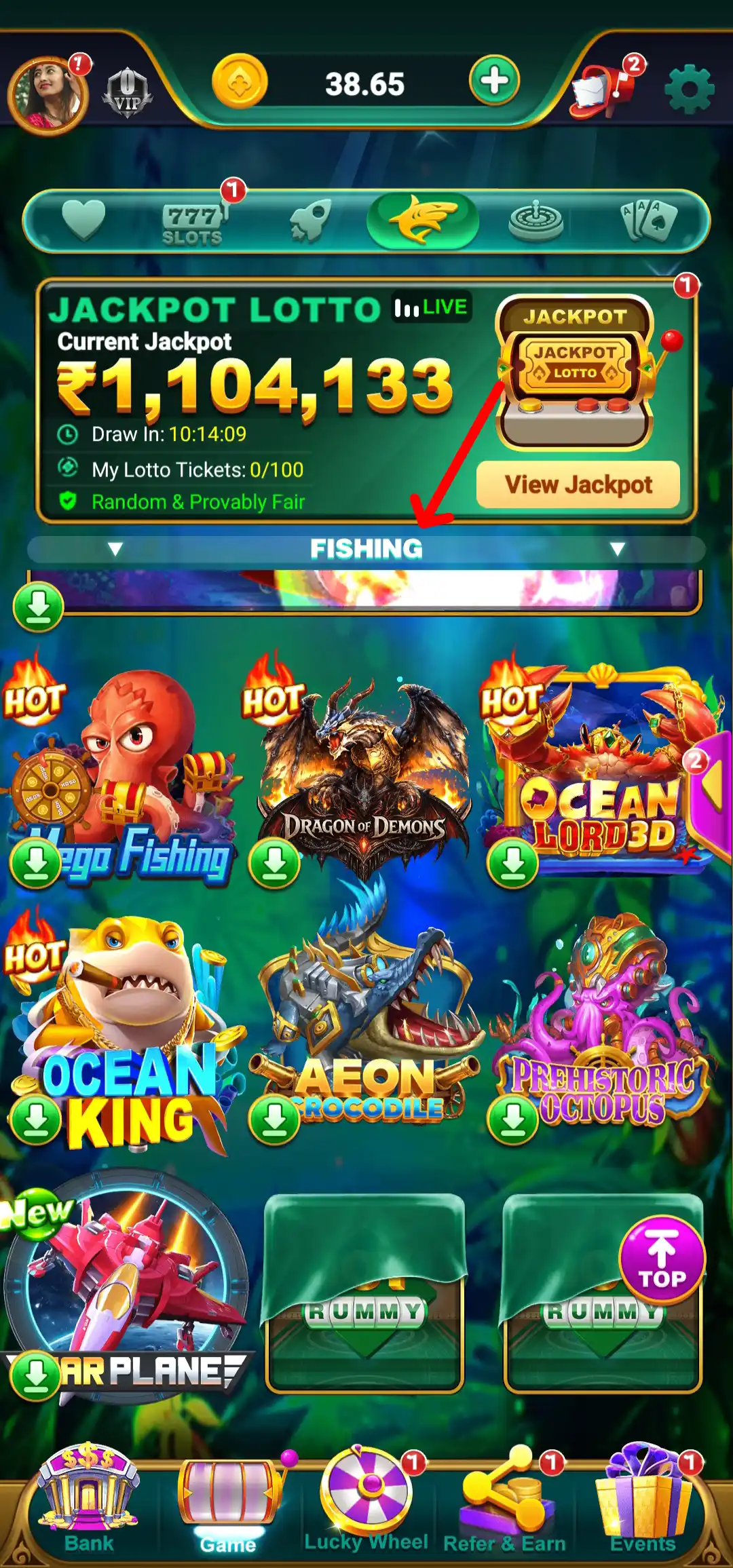 Joy Rummy Fishing games
