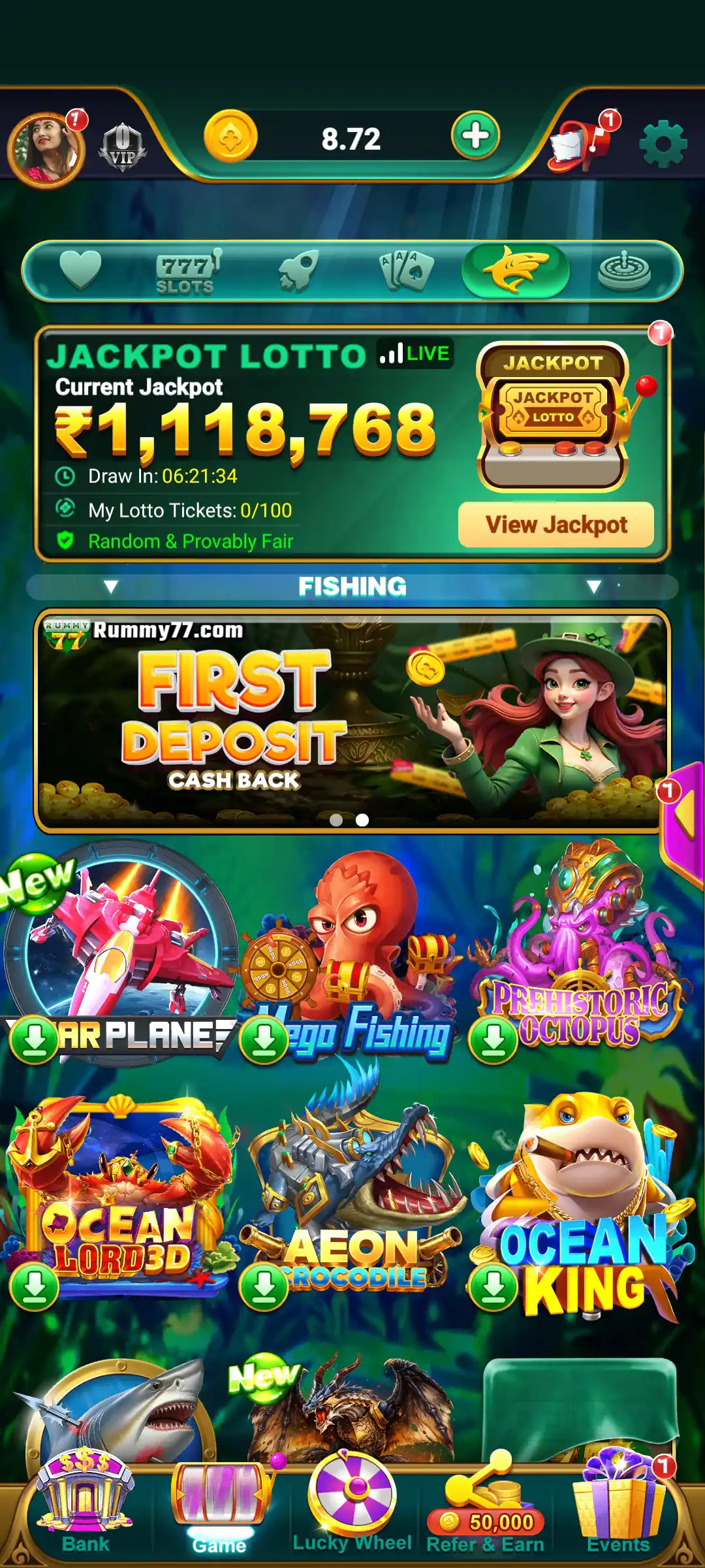 Rummy 77 Fishing games