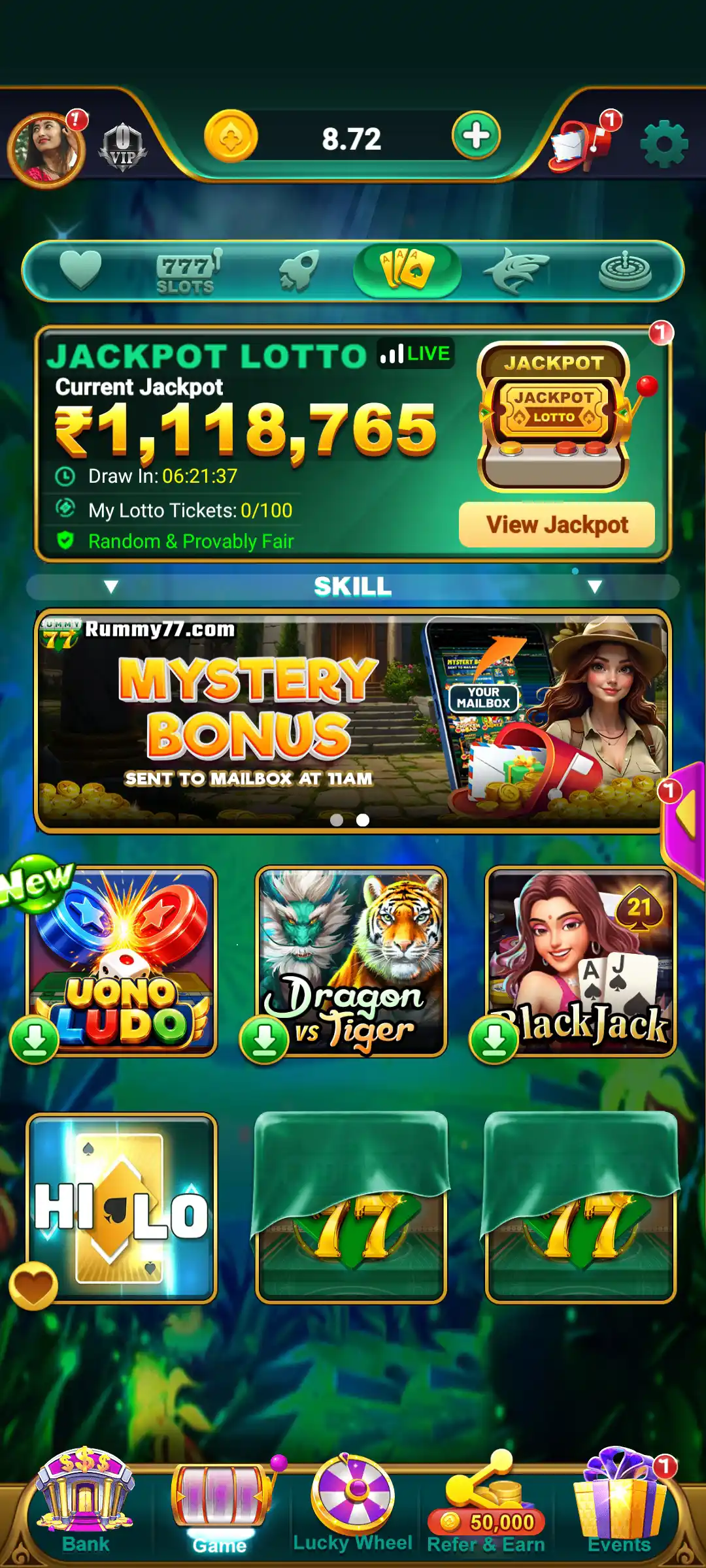 Rummy 77 Skill games