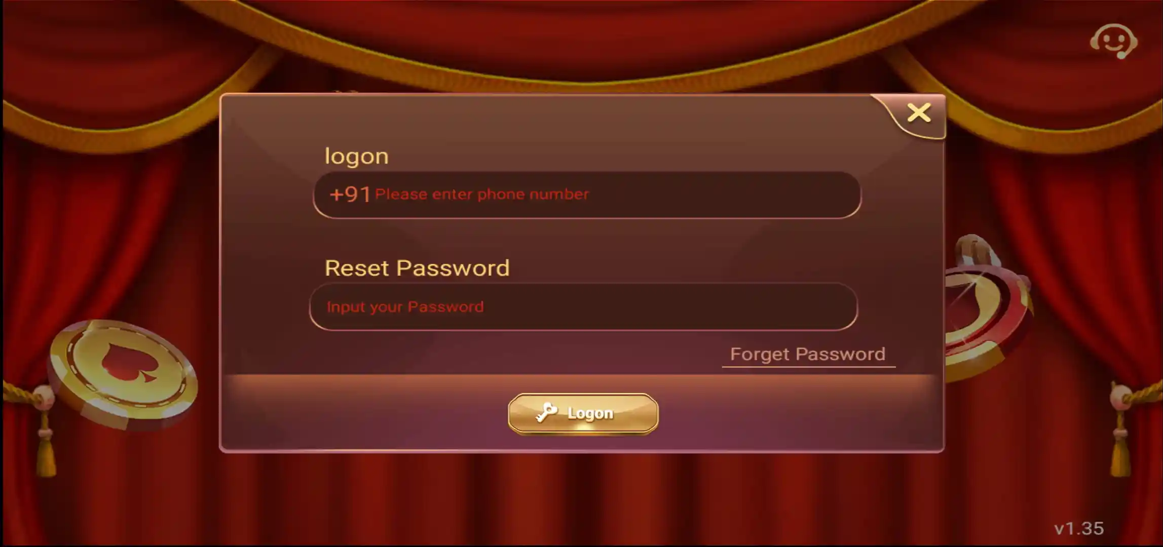 Rummy Apple account Login page