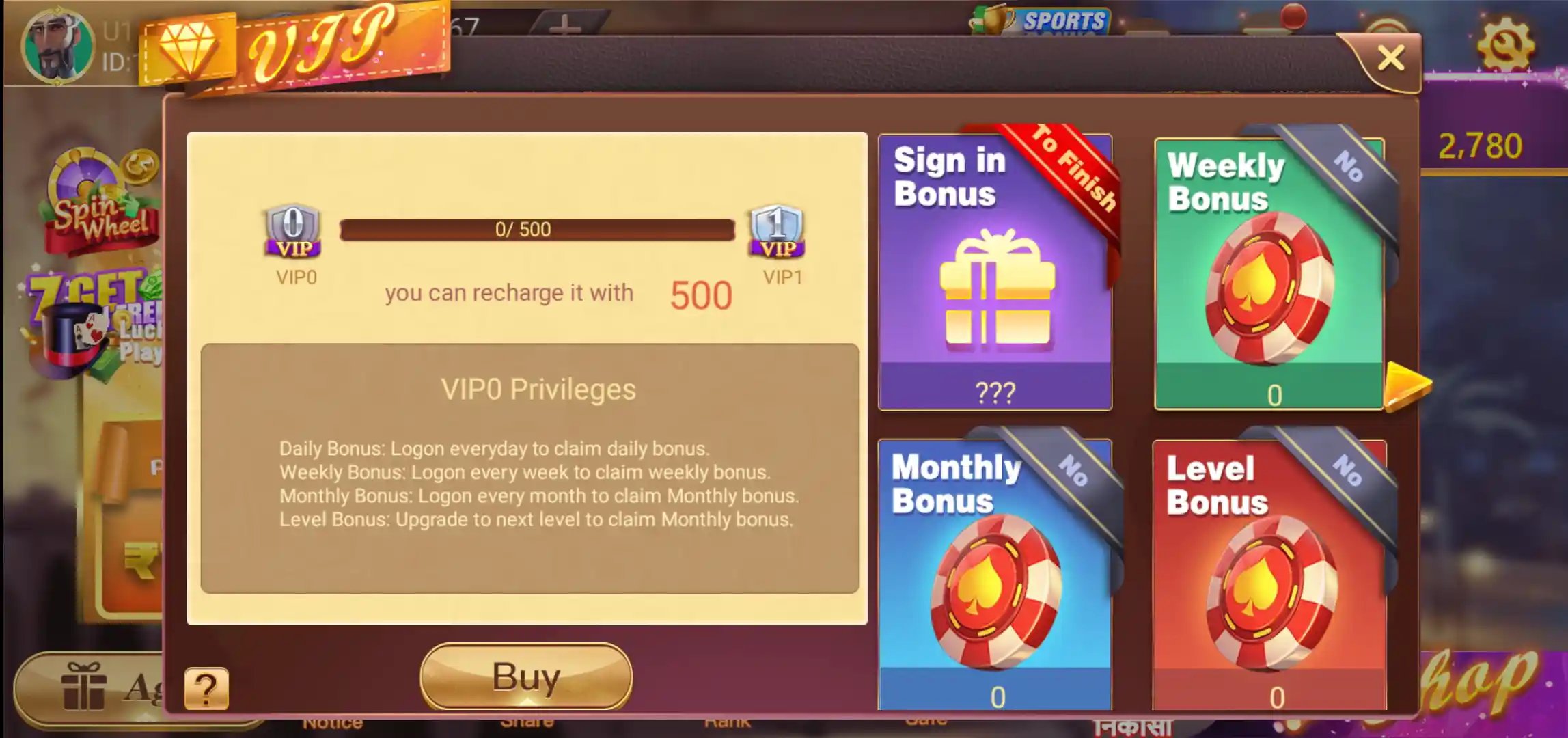Rummy Apple VIP plan page