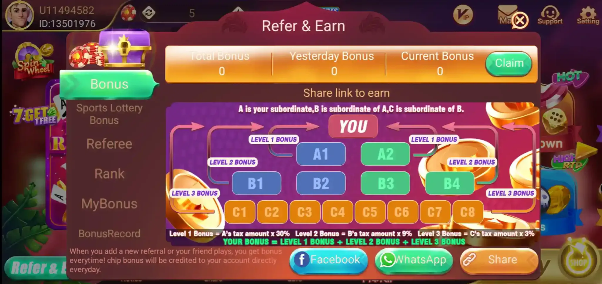 Rummy Best Refer and Earn page